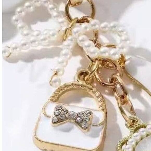 Pearl Bow, Heel and Handbag Purse Charm - Picture 2 of 3